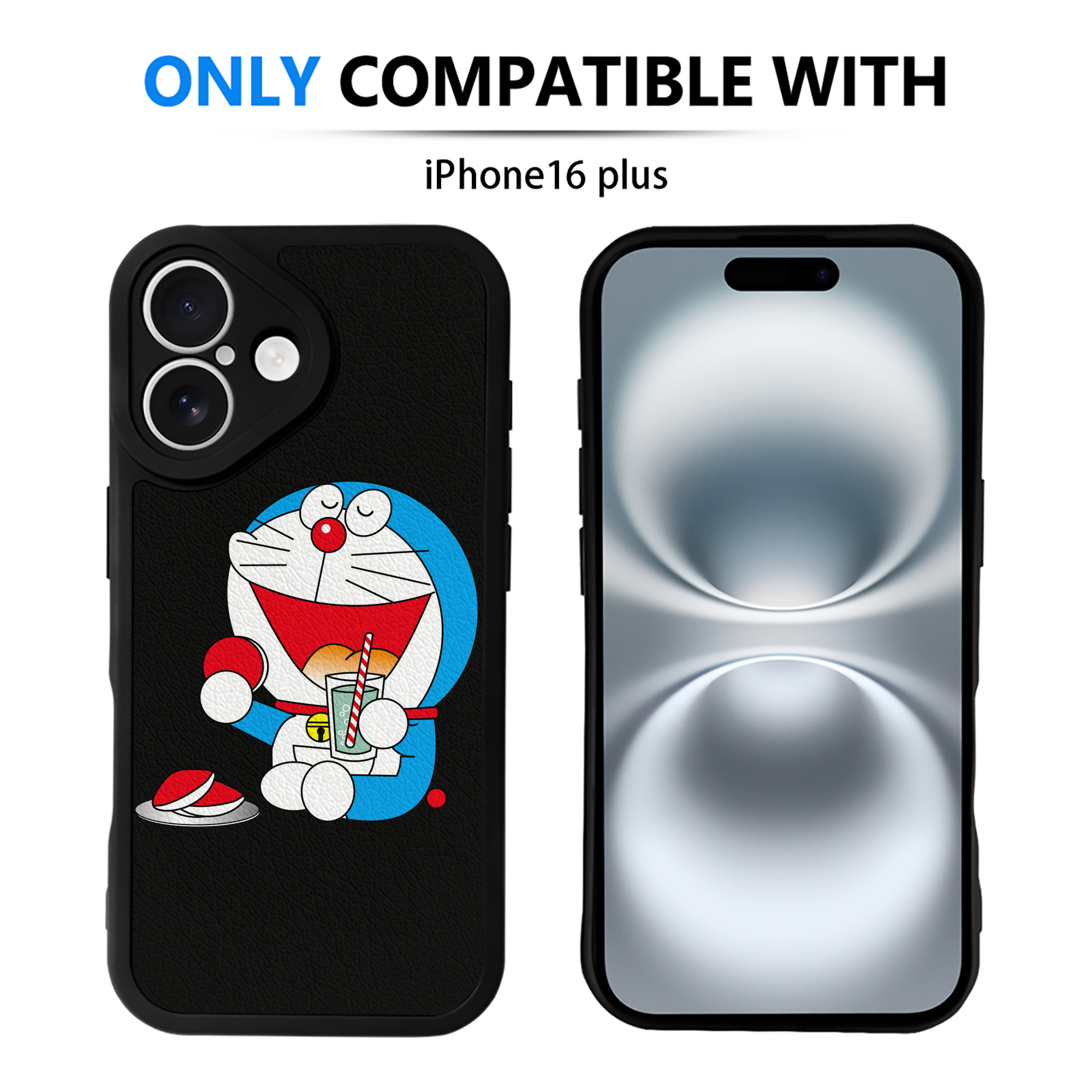 （画像用） ドラえもん Doraemon 【iPhone 16シリーズ対応】シリコンスマホケース（レザー調） 材質：シリコン